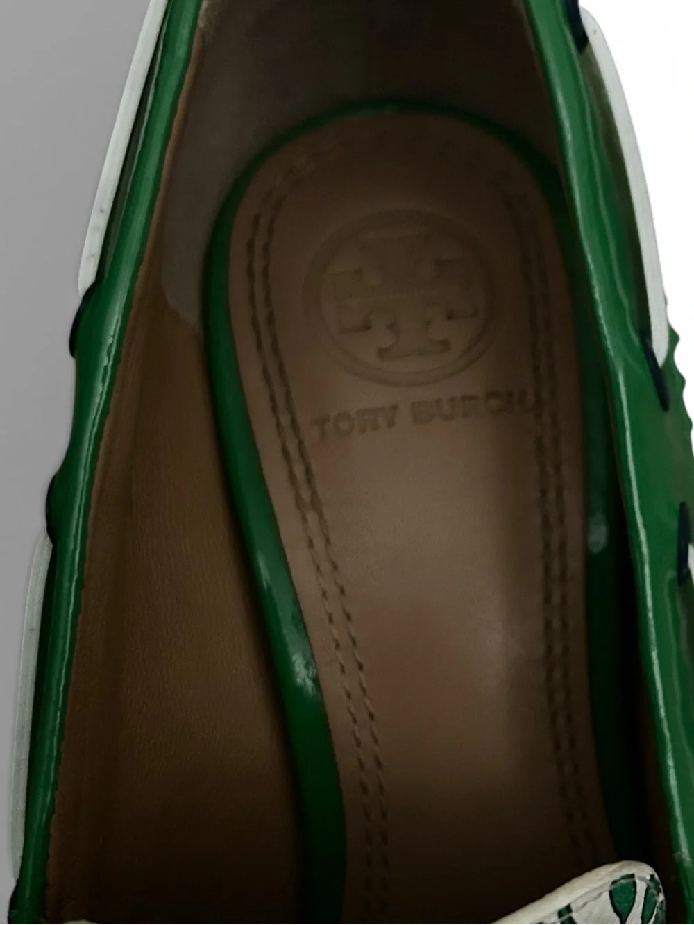 Tory Burch Garden Party Fisher Loafer Pump Kelly Green Floral Size 5.5